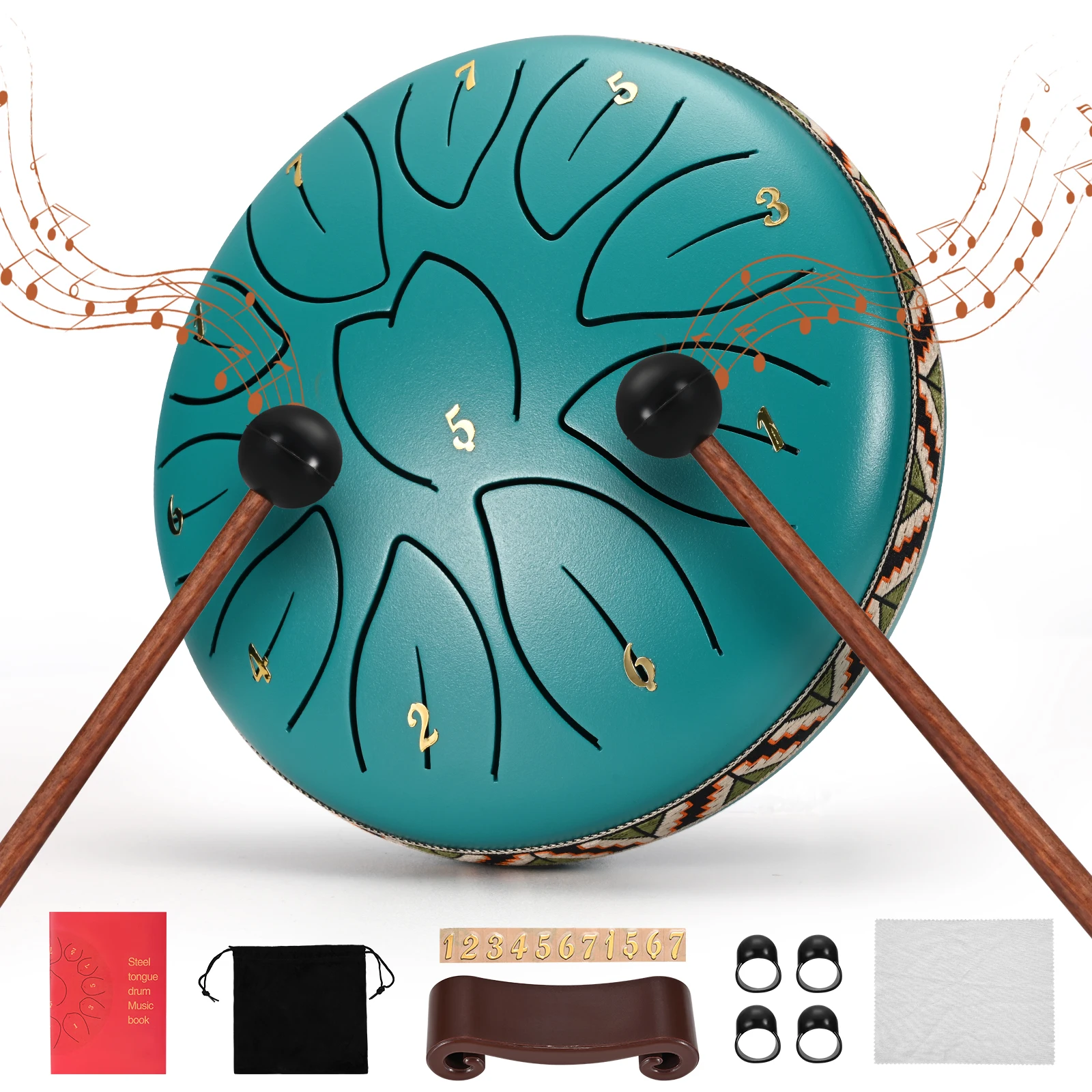 6-Zoll 11 Tone Steel Tongue Drum Handpan Drum With Drum Mallet Finger Picks Percussion Tongue Tambourine For Meditation Yoga
