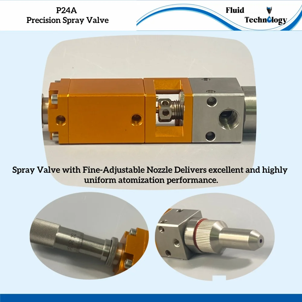 P24A Precision Spray Valve Precision Spray Valve Adjustable Nozzle Spray Dispensing Valve for Multiple Liquids