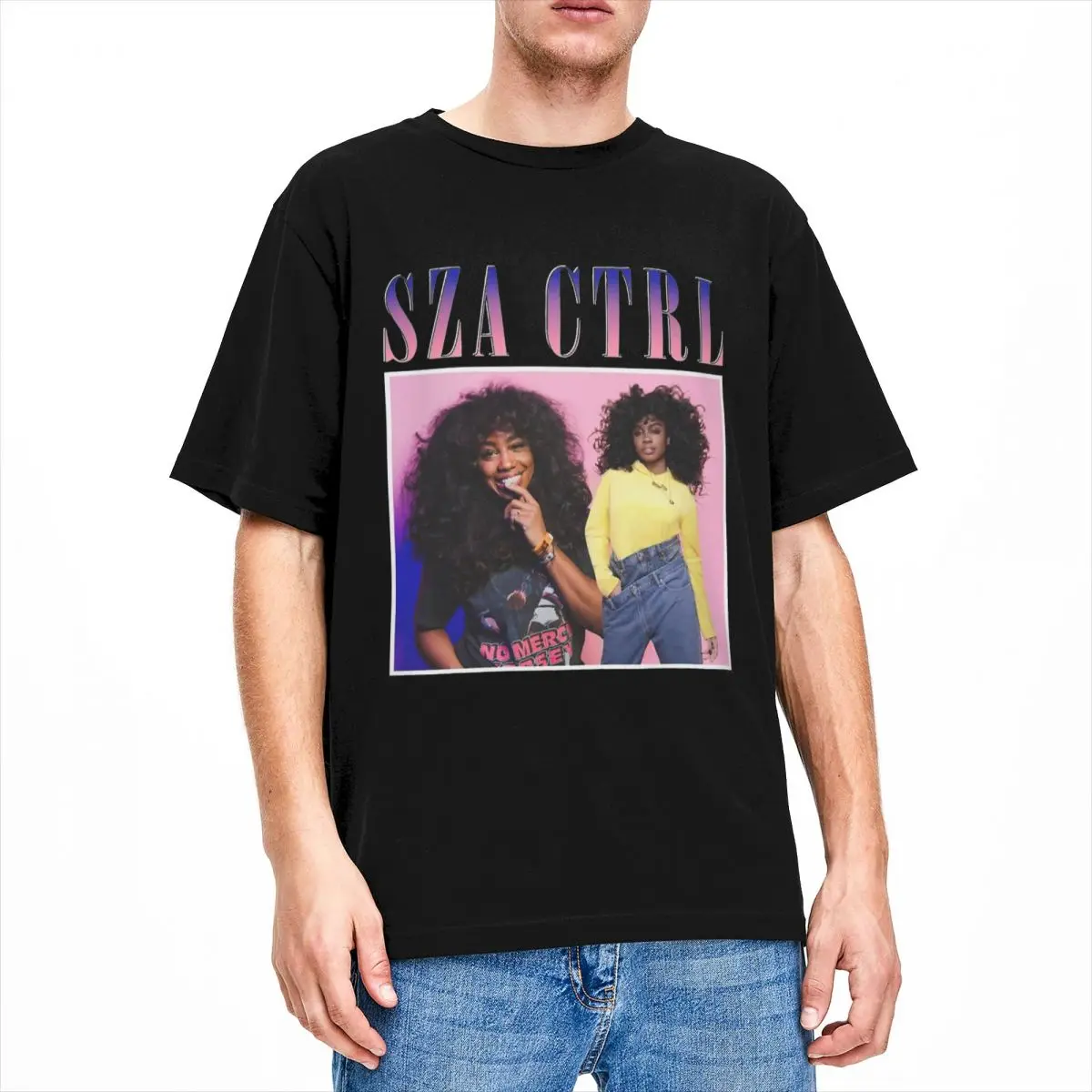 Rapper SZA Ctrl T-Shirts Men Funny Pure Cotton Tees O Neck Short Sleeve T Shirts Plus Size Clothing