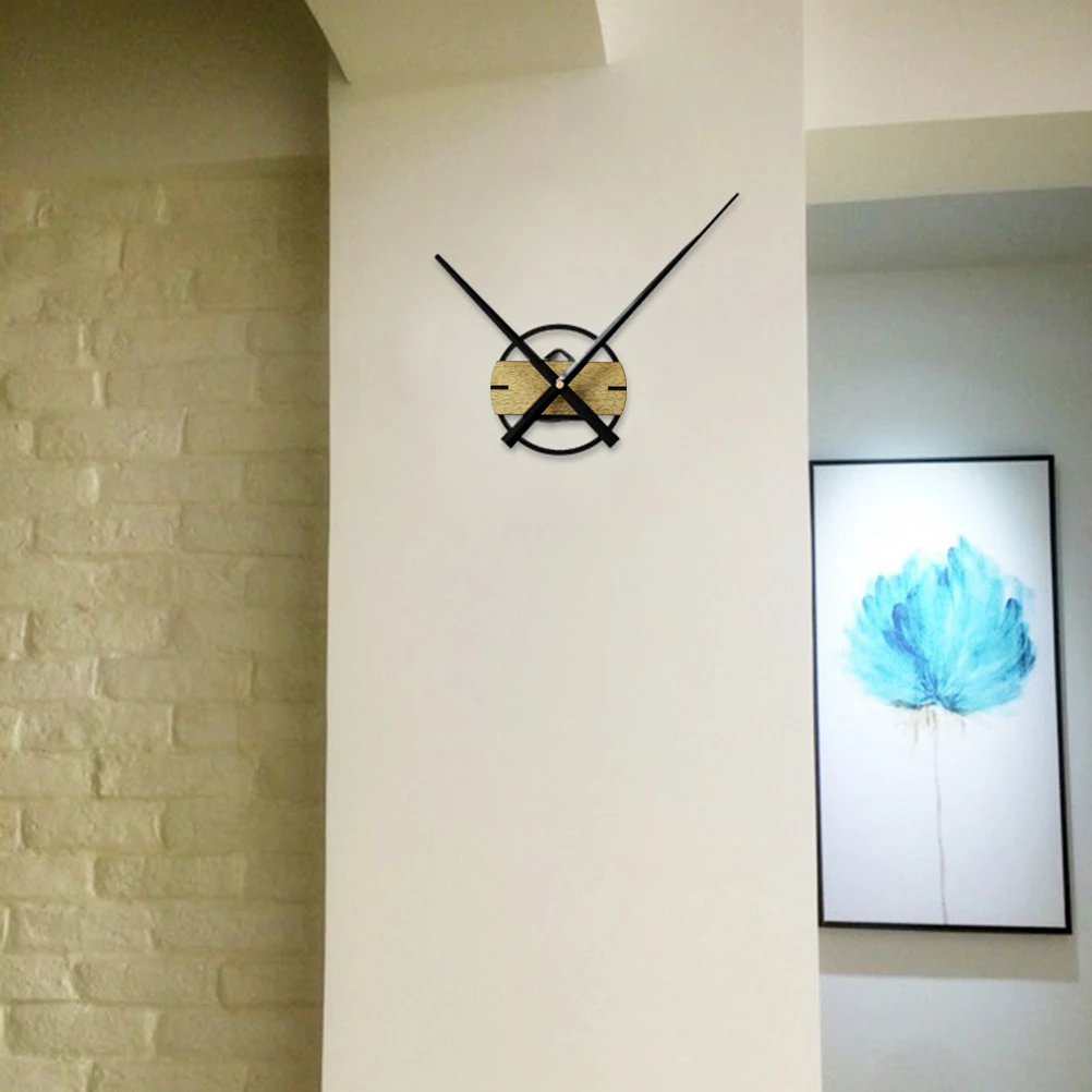 

Solid Wood Wall Clock Watch Huge Hands Black Clocks for Living Room Decor Home Timer DIY Clock Wall Decorative