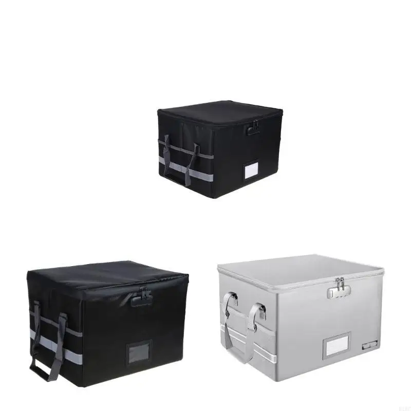 Fireproof Document File Folder Organiser Filing Box with Handle 