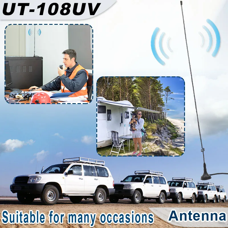 UT-108UV Walkie Talkie Car Antenna Magnetic SMA-F Dual Band UHF VHF for Baofeng UV-5R TYT WOUXUN Quansheng UV-K5 8 Two Way Radio