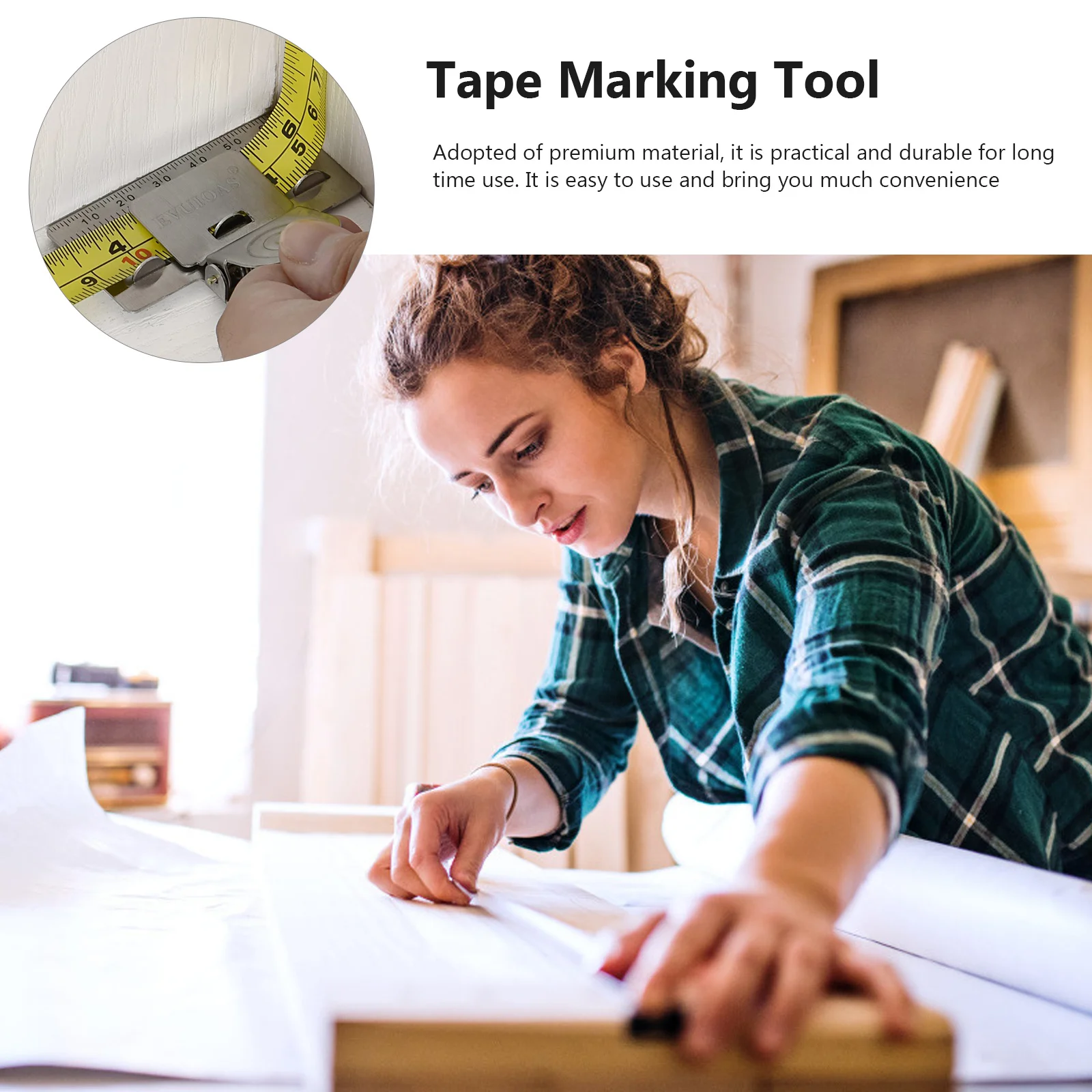 

Professional Tape Measuring Clip Precision Tool Stainless Steel Antirust Easy Use Small Lightweight Tape Measuring Clip