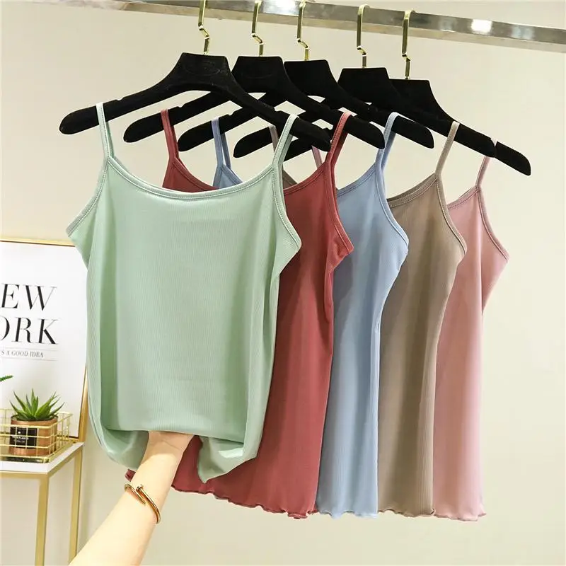 Slim All-match Vest Fashion Loose Halter Bodice Corset Large Size Solid Color Top Women 2026 Summer Ice Silk Sling Women's