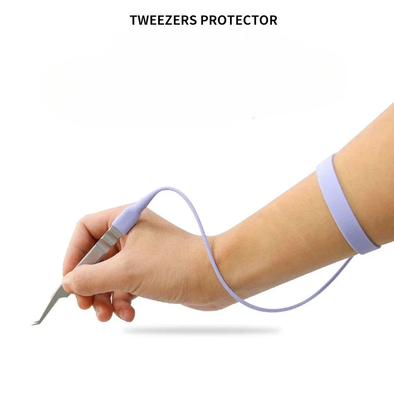 Grafting Eyelash Tweezers Silicone Wristband Wrist Strap Protection Auxiliary Tool High-strength and High Elasticity