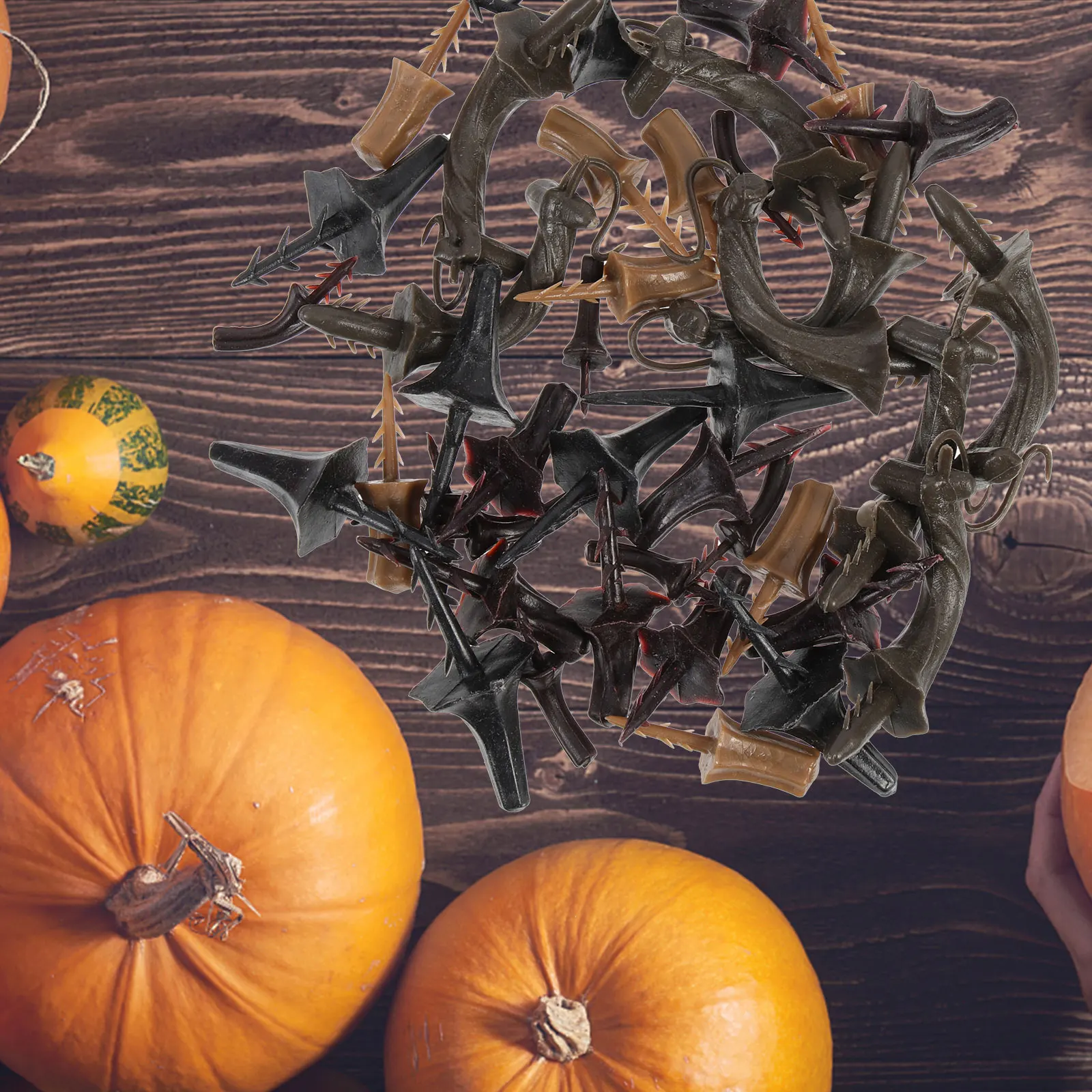 

40 Pcs Faux Pumpkin Stems Handle Accessories Crafts Halloween Decorations Accessory