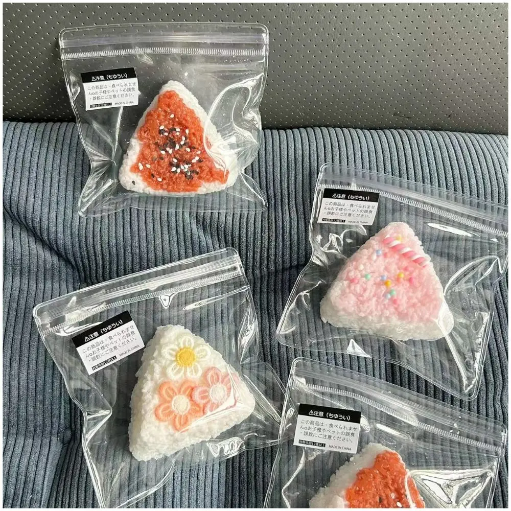 Cute Triangle Rice Balls Squeeze Toy Relief Relax Slow Rebound Pinch Toy Soft Flowers Sesame Stress Relief Toys Gifts