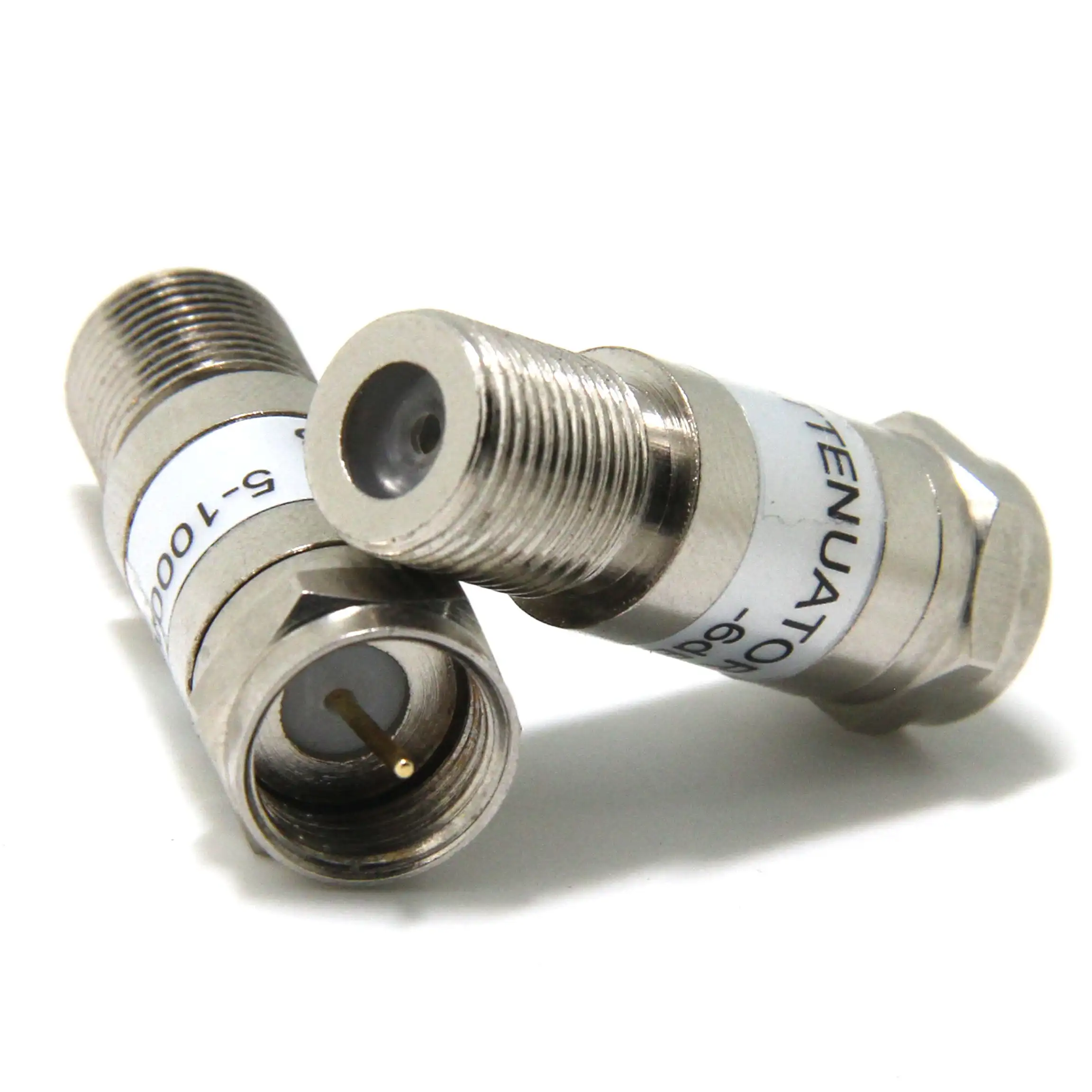 F-Type in-Line Coax Cable TV Signal Attenuator 6 dB 2-Pack