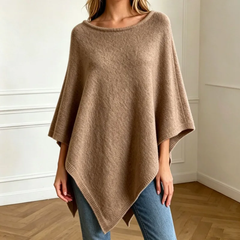 Faux Cashmere Large Shawl Cape Knitted Outer Layer Stylish Wrap Women Warm Cover Up for Daily Wear and Outdoor Use