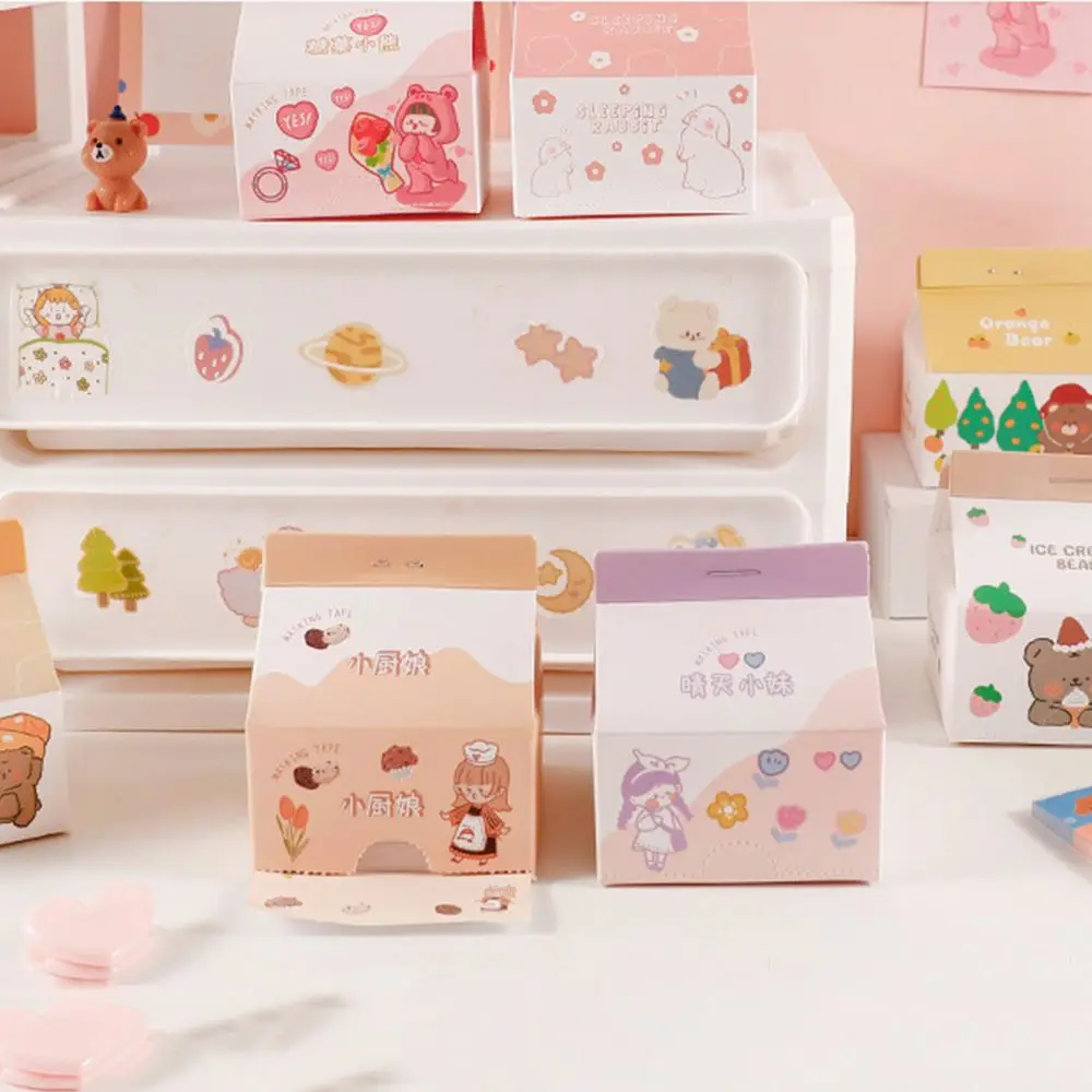 Kawaii Kantoorbenodigdheden Dagelijkse Planner Memo Sticker Melkdoos Verwijderbare Boxed Kladblok Sticky Paper Cartoon Sticky Notes Memo Pad