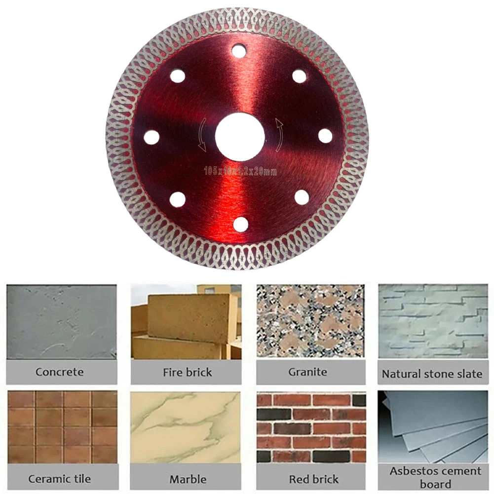 Hoja de sierra Circular de diamante, disco de corte ultrafino, seco o húmedo, para granito, mármol, azulejo, ladrillo de cerámica, 1 piezas, 4/4, 5/5 pulgadas