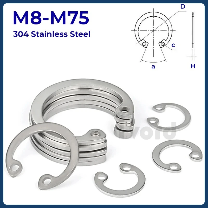 

M8 M9 M10 M11 M12-M75 304 Stainless Steel C Type Internal Circlip Retaining Clip Snap Ring C Type Retaining Ring Clamp Spring