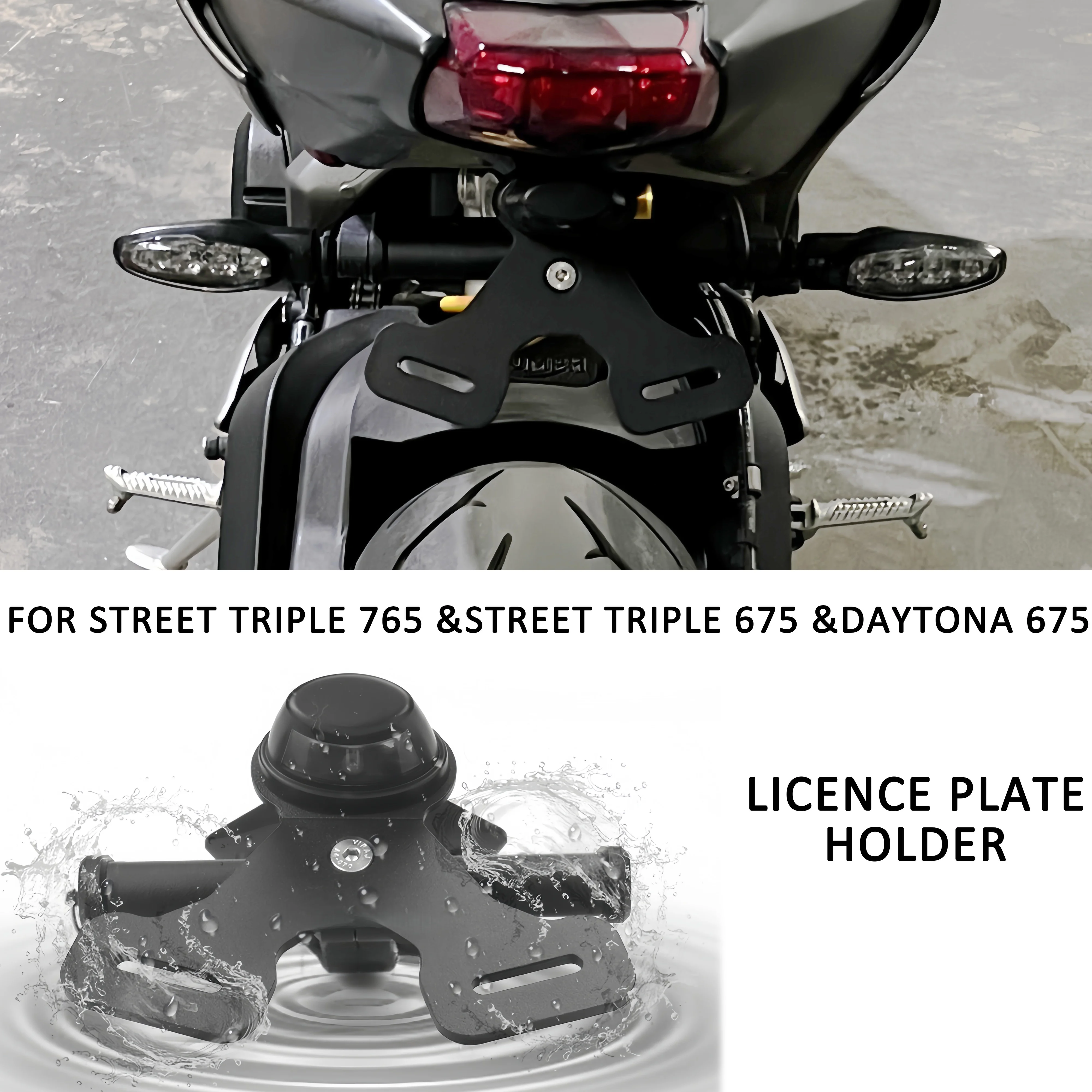 For Street Triple 765 R RS S 675 Daytona 675 R Motorcycle Rear Short Tail Stock Tidy License Plate Holder Tailstock Bracket Kit