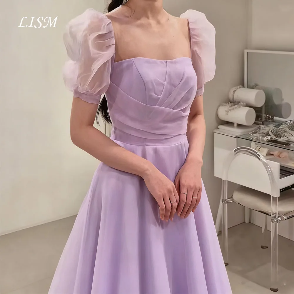 

LISM Lavender Elegant Korean Evening Dresses Silk Organza Women Wedding Snap Dresses Customized Prom Dresses Performance Gown