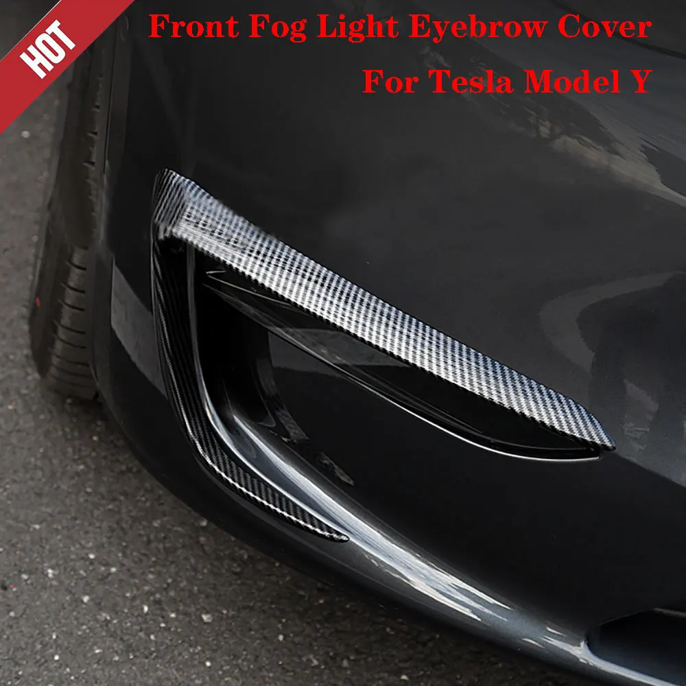 

For Tesla Model Y Paint ABS Fog Lamps Shade Front Fog Light Grille Hoods Eyebrow Eye Wind Knife Cover Trim