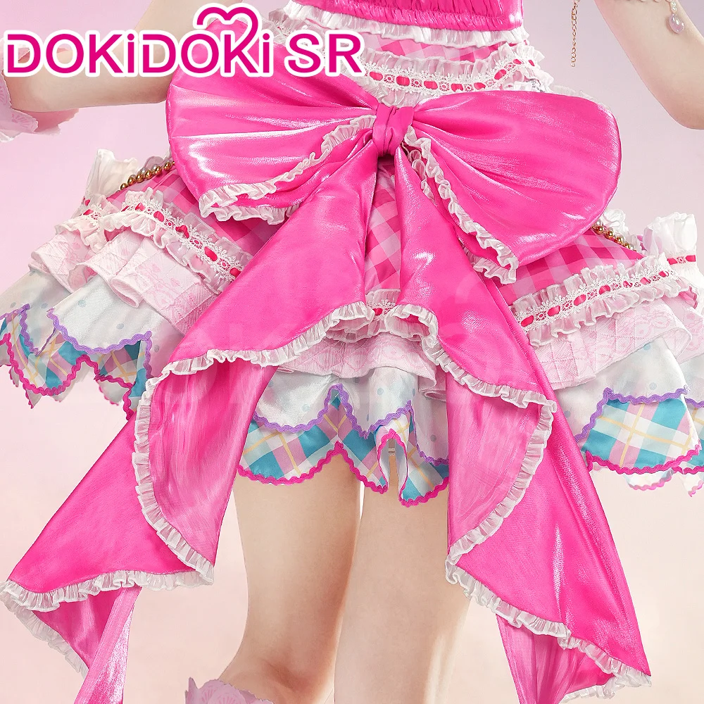 أزياء نيجينو يوم التأثيرية أنيمي أيكاتسو ستارز! DokiDoki-SR المرأة فستان وردي لطيف عيد الميلاد زي Nijino Yume شعر مستعار تأثيري