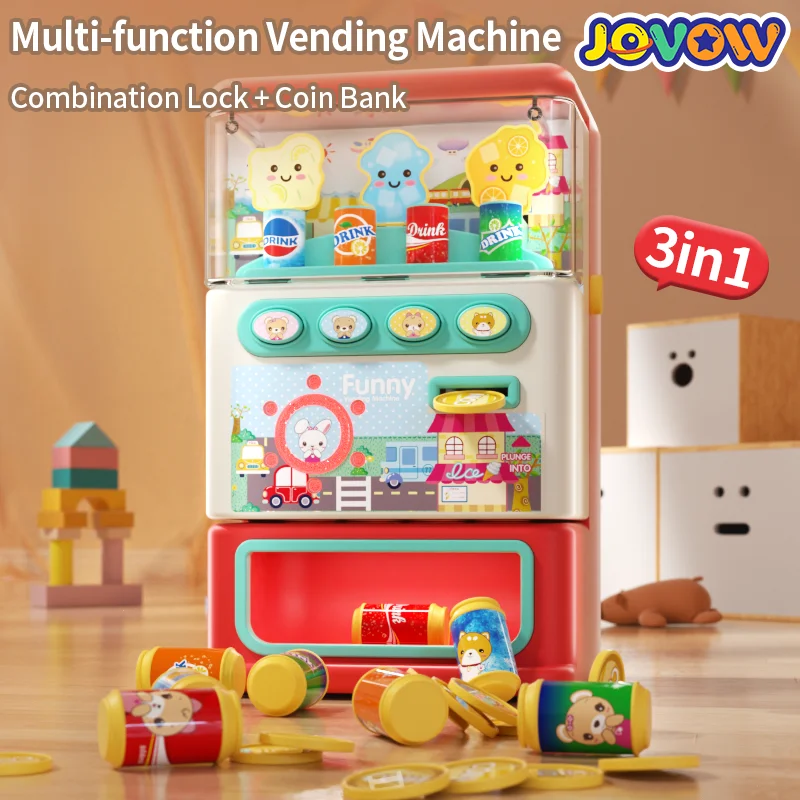 Simulazione Mini distributori automatici di bevande per bambini Giocattoli Musica Password Moneta Macchina Puzzle per bambini Regali giocattolo educativo Montessori