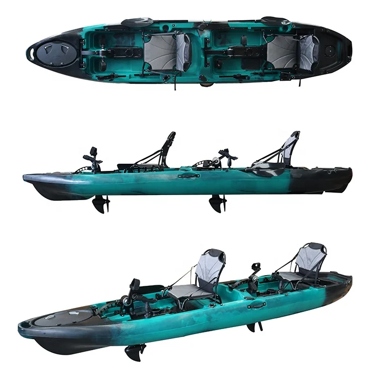 High Quality 2-Seater Inflatable  with Double Propeller Pedal Drive for Canoe Rowing Fishing Leisure 2-Year Motor Warranty