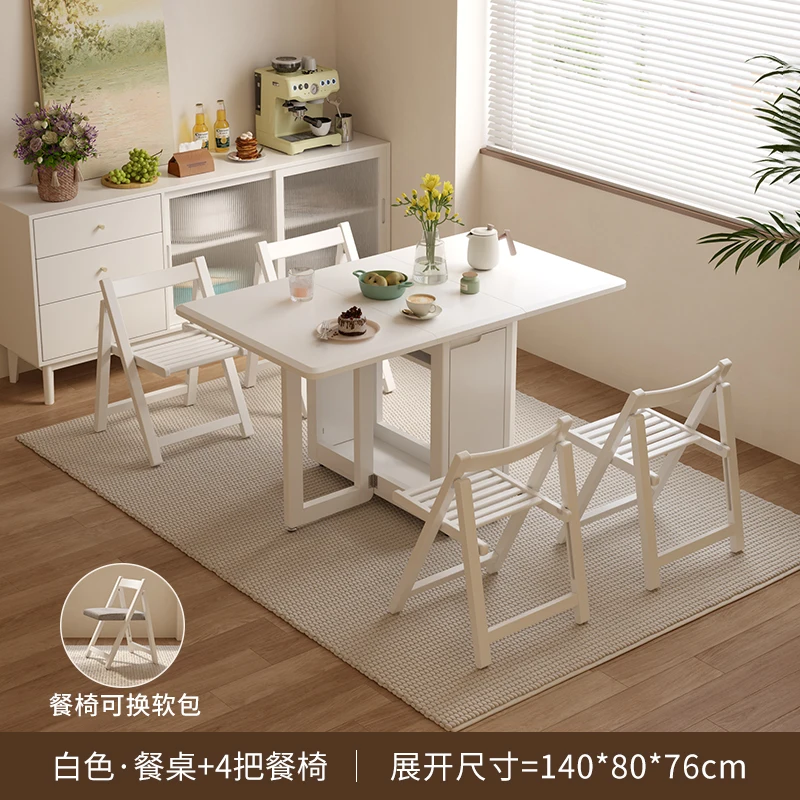 Factory Direct 2026 Top RatedSolid wood folding dining table household small apartment dining table rectangular dining table and