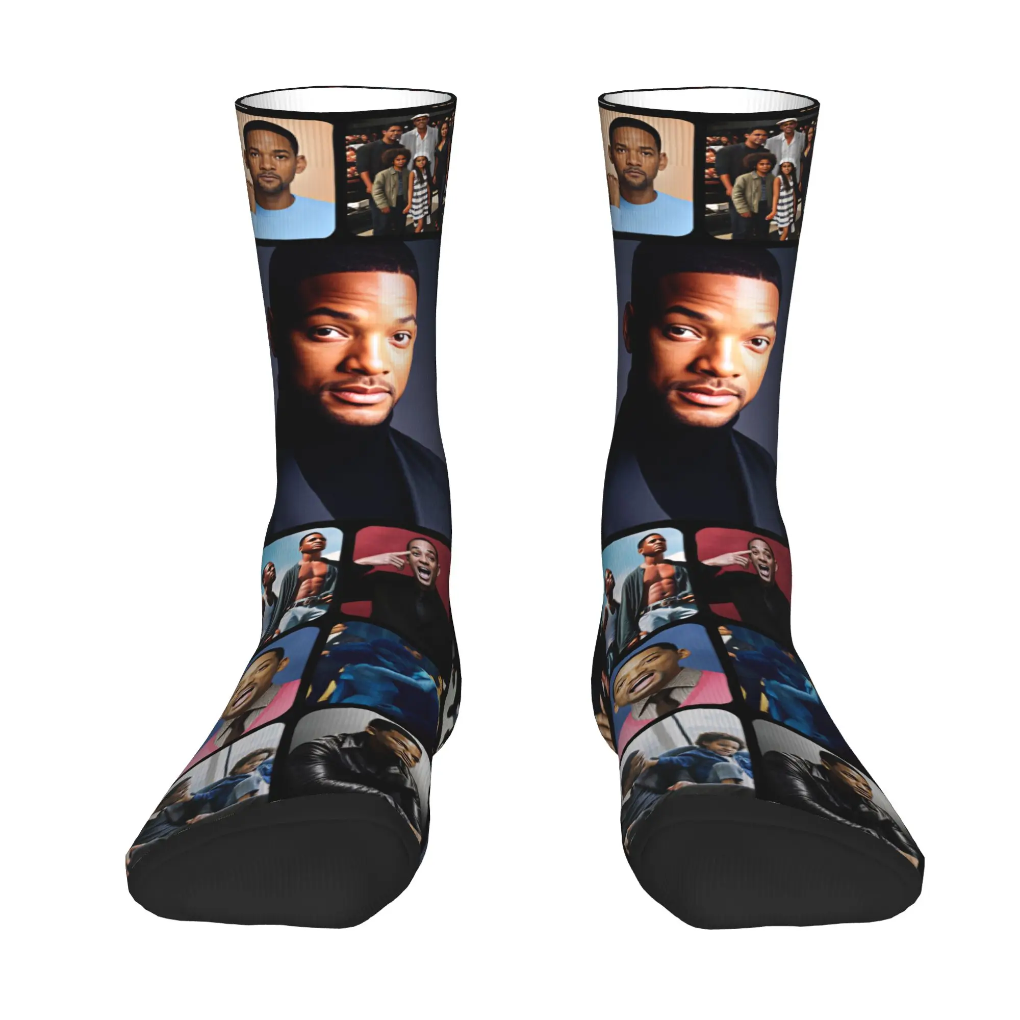 Rapper W-Wills S-Smiths Men Women Crew Socks Unisex Novelty 3D Print  Dress Socks