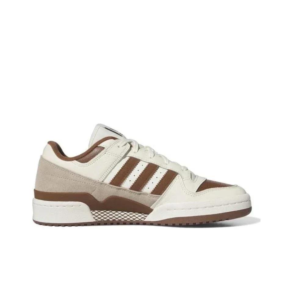 Adidas Forum Low CL Cream White Preloved Brown IG3900 Men's/Women's Leather Comfort Low Top Casual Breathable Sneakers