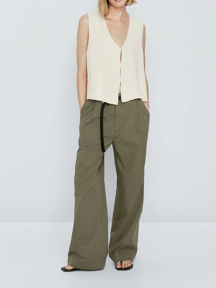 New Summer Women's V-ne Knitted Svel Vest Versatile Street Sle 8-24 Years Old Regular Length Other 00% Material