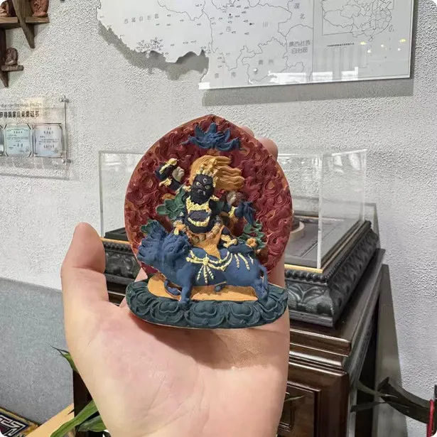 Tibet Wrathful Guru Rinpoche Tcha Tcha Tsa Tsa Statue Pendant
