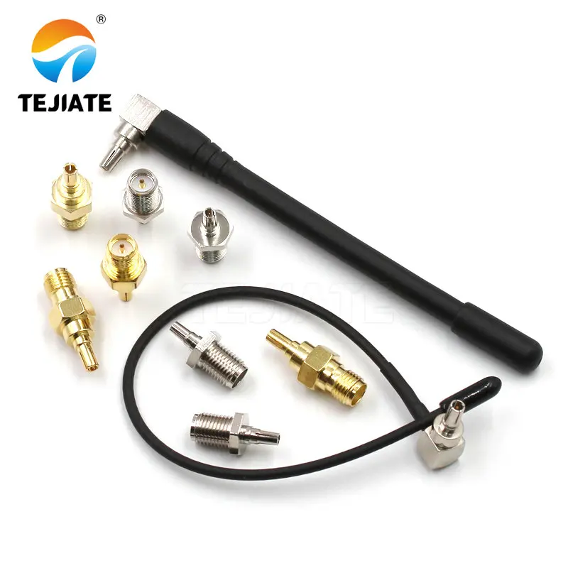 

1PCS SMA to CRC9 adapter SMA-CRC9 elbow antenna gold-plated RF coaxial connector female and male Gule rod adapter