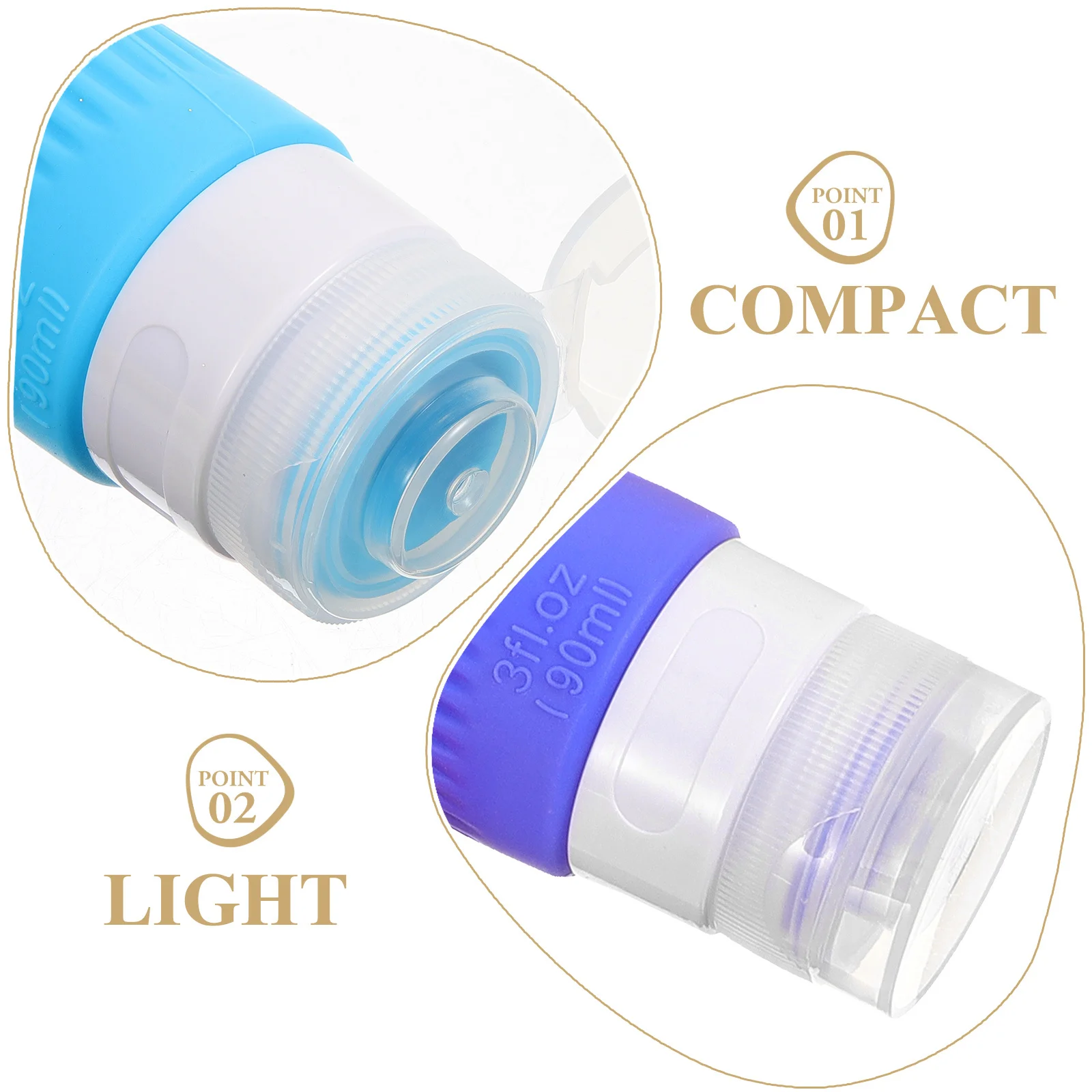 4 Stuks Siliconen Reisflessen 90Ml Lekvrije Hervulbare Toilettas Containers Voor Shampoo Lotion Conditioner Draagbare Set Voor Gym