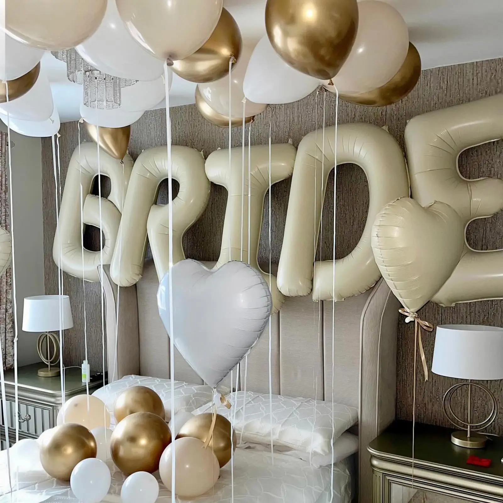 Palloncini grandi con lettera BRIDE color crema BRIDE Mylar Foil Palloncino nudo per decorazioni per feste di matrimonio, anniversario di San Valentino