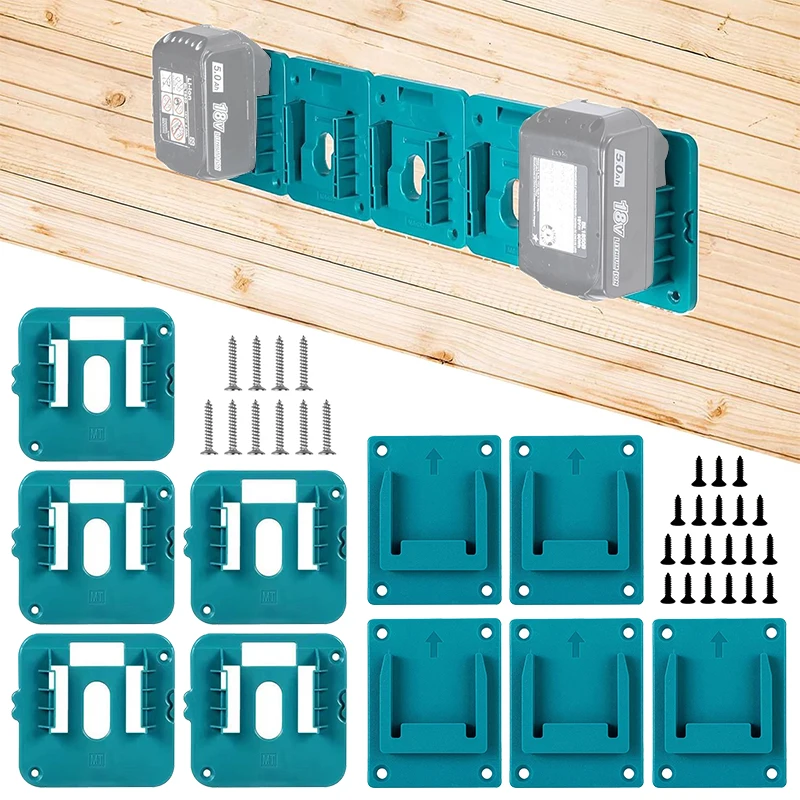 5 Pack Battery Storage Rack for Makita 14.4V 18V Li-ion Battery Tools Machine Holder Storage Rack Wall Mount Bracket Fixing