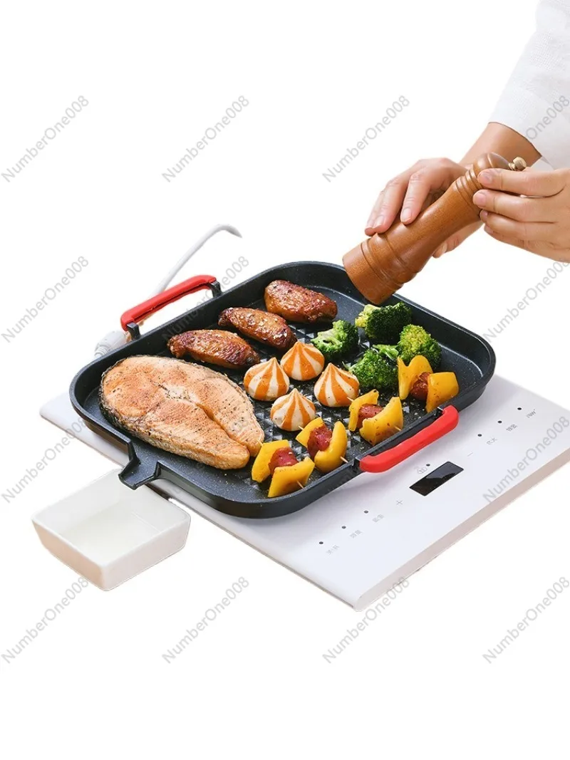 

Barbecue Plate Household Non-Stick Smoke-Free Meat Roasting Induction Cooker Baking Tray Commercial Teppanyaki Barbecue Plate