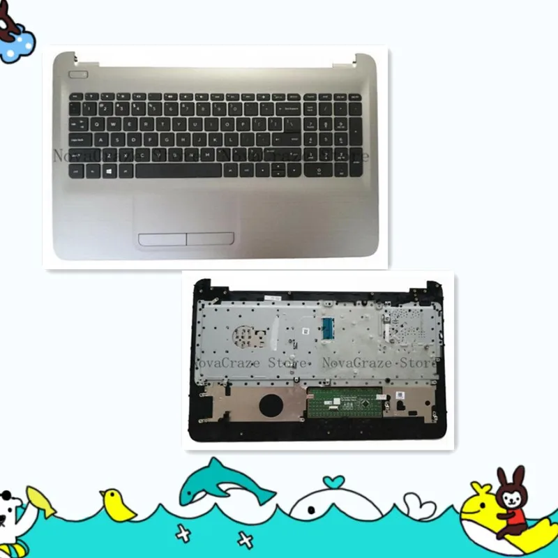 

855022-001 Новый верхний чехол с упором для рук 15-AY 15-BA, клавиатура и тачпад, серебристый 855022-001