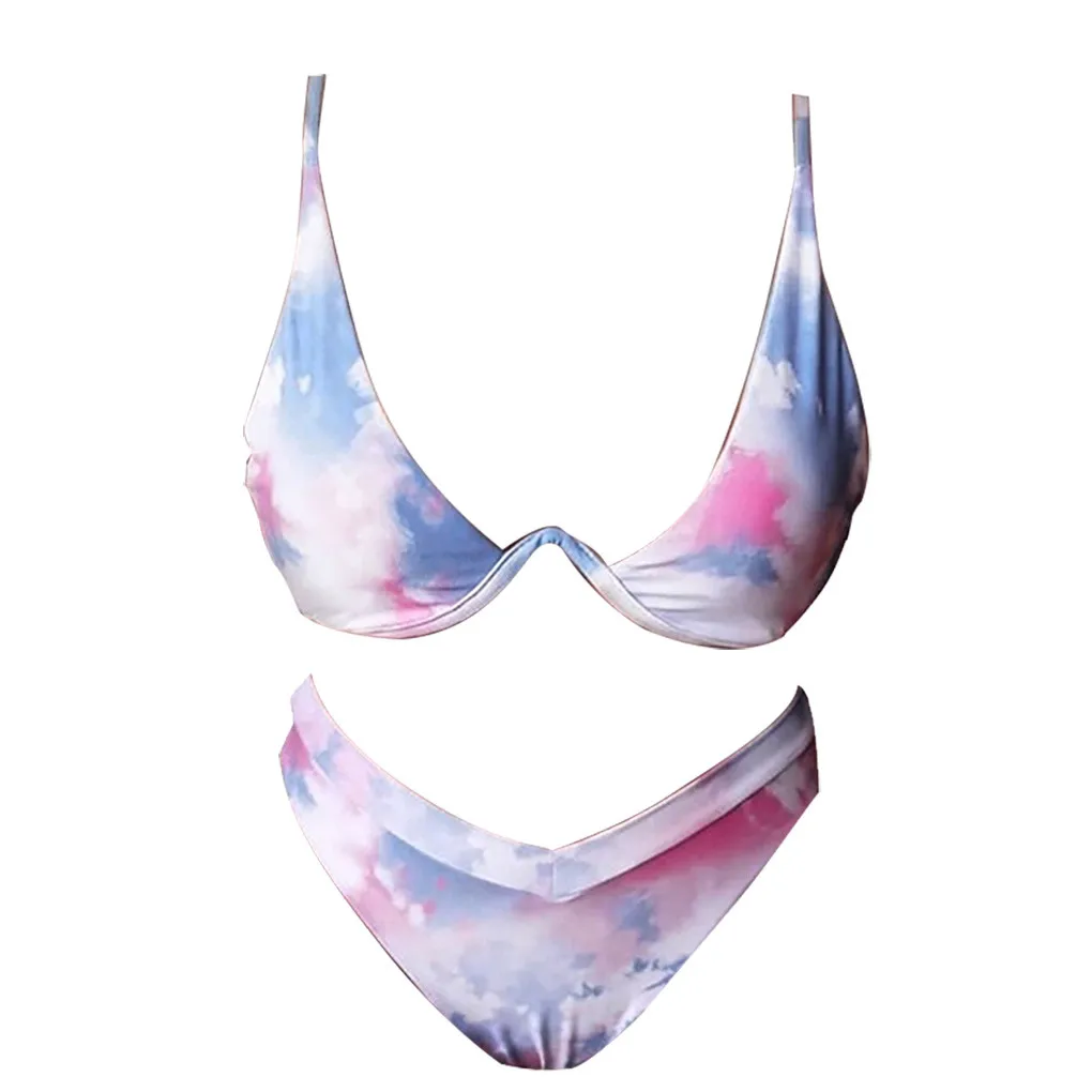 

Комплект купальников со стальными кронштейнами, купальник из полиэстера с принтом, летние купальники, женский купальный костюм M