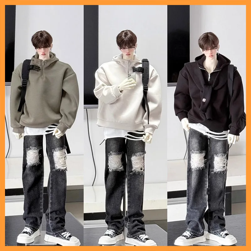 

In Stock 1/3 Scale Handsome Casual Trend Three Color Optional Hoodie Fit 3points BJD Action Figure Model Toys