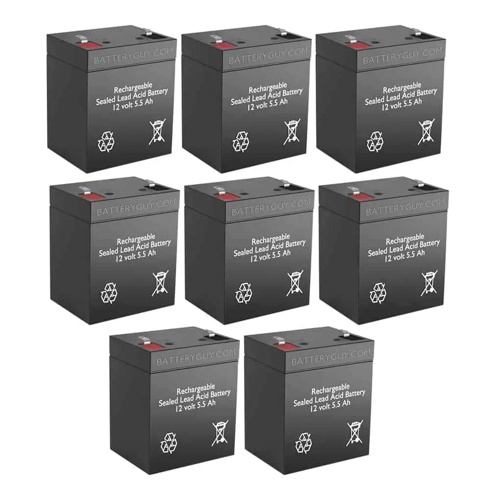 12V 5.5Ah Rechargeable High Rate SLA Battery Replacement for UPS & Emergency Systems 8-Pack, Customized