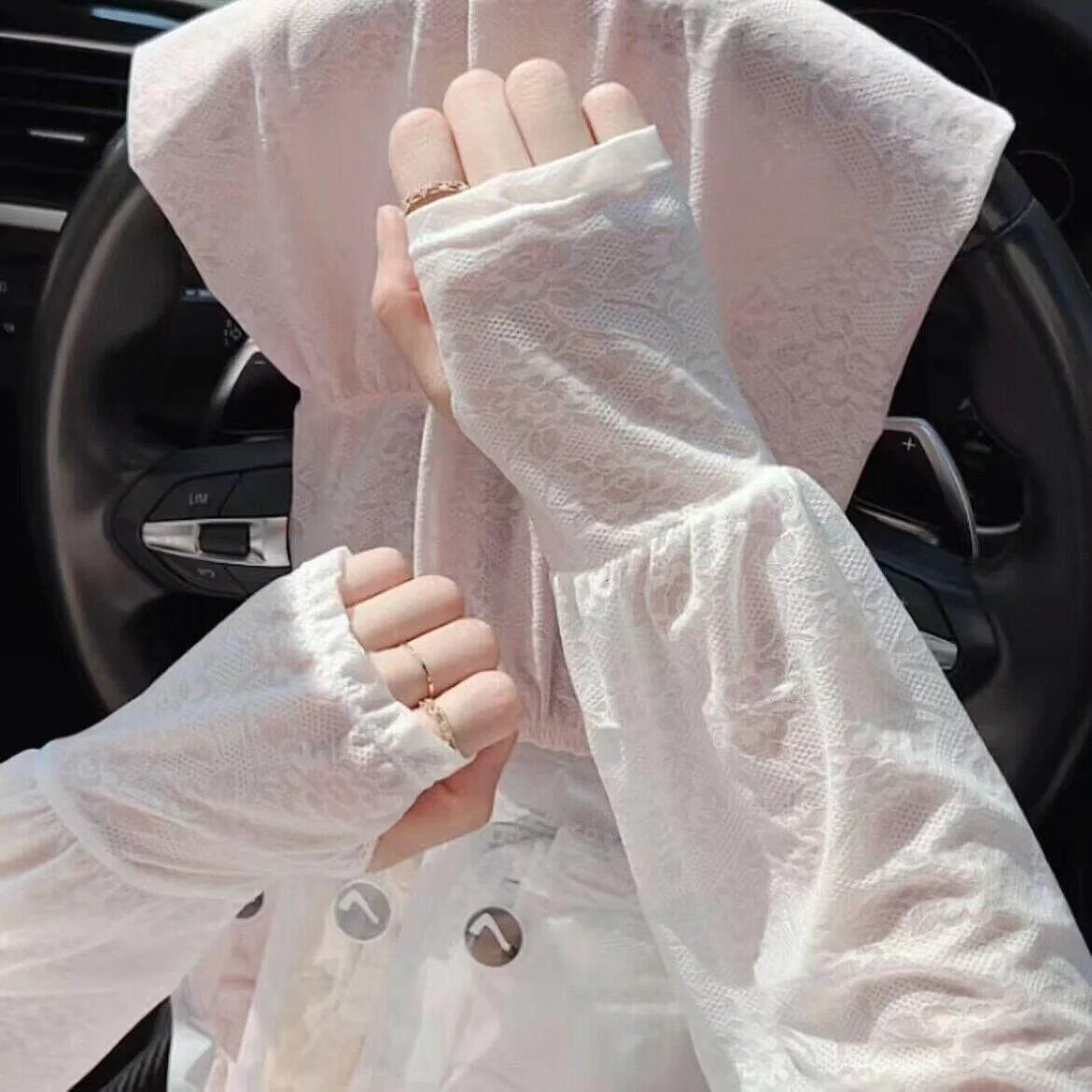 Sun Protection Ice Sleeve Lace Sleeve Cover Loose Thin Summer Outdoor Travel Cool Fairy Wind High Aesthetic Value
