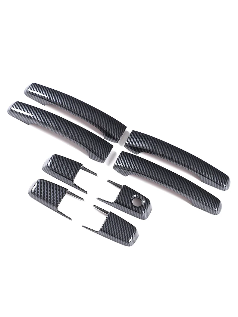 

For Mitsubishi Pajero 2019 ABS Carbon Fibre Car Door Handle Door Bowl Cover Trim Stickers Car Accessories