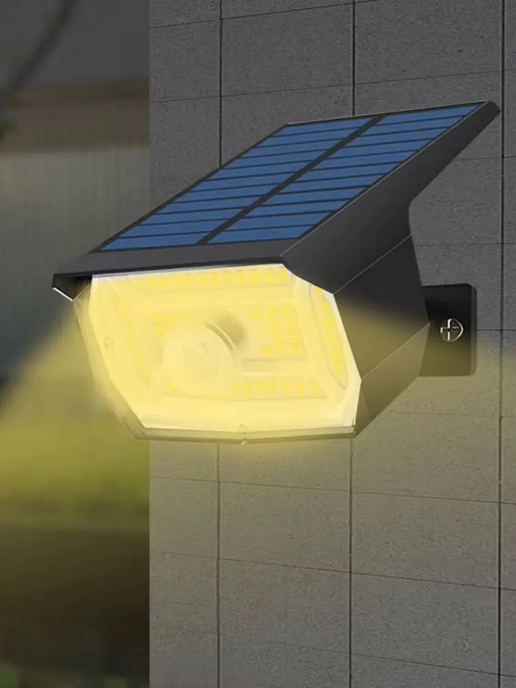 4 Stück Solar-Landschaftsstrahler für Außenbereich, Wasserdicht IP65, Bewegungssensor, 56 LED, 3 Modi, Solarbetriebene Spotlights
