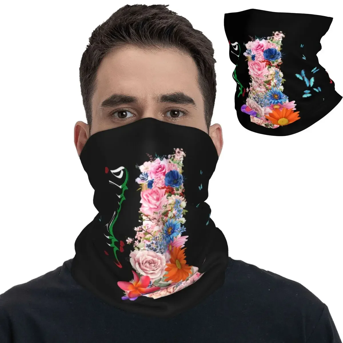 Bloem Bloemen Bandana Hals Cover Bedrukt Bivakmutsen Wrap Sjaal Multi-Use Voor Mannen Dames Volwassen Ademend