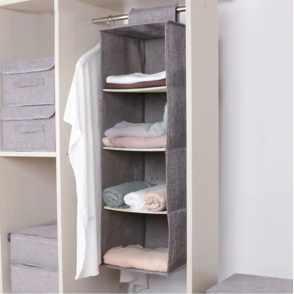 3/4/5 Layers Wardrobe Hanging Storage Bag Interlayer Drawer Type Clothes Hangers Organizer Hanging Closet Organizer