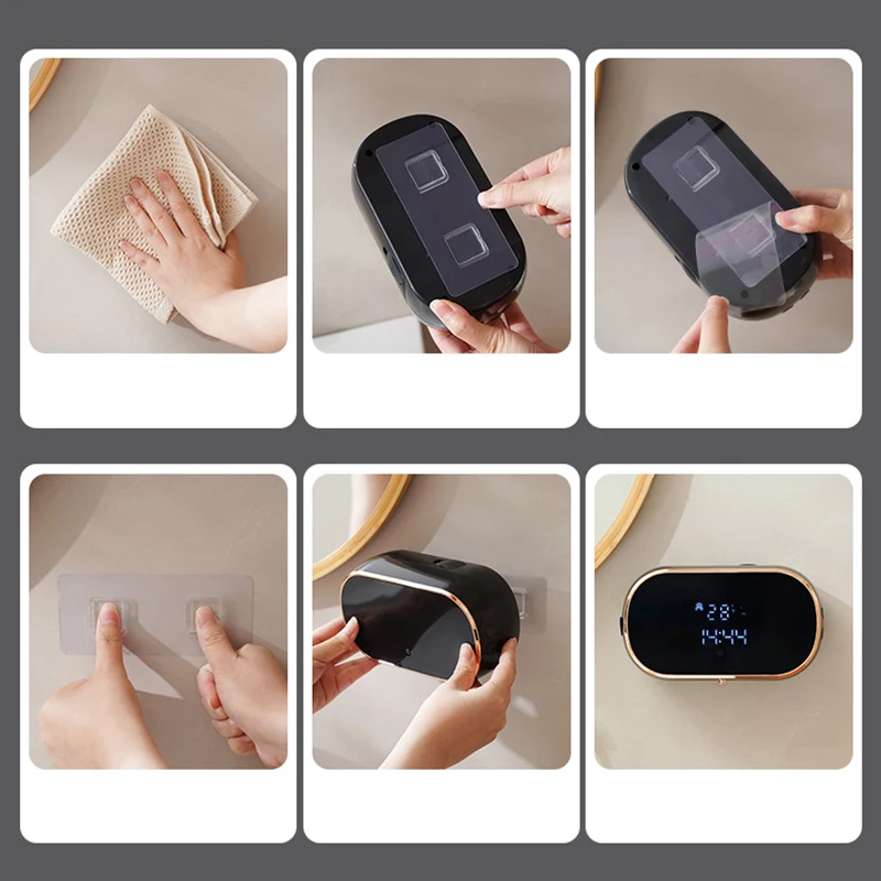 1pcs 벽걸이 형 지능형 유도 폼 손 소독제 자동 거품기 터치리스 적외선 거품 기능 충전식