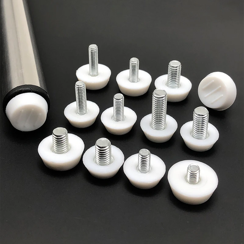M6 M8 Bottom Three Line Anti Slip Adjustable Foot Cabinet Table Leg Height Adjustable Foot Pad Furniture Accessories Black/white
