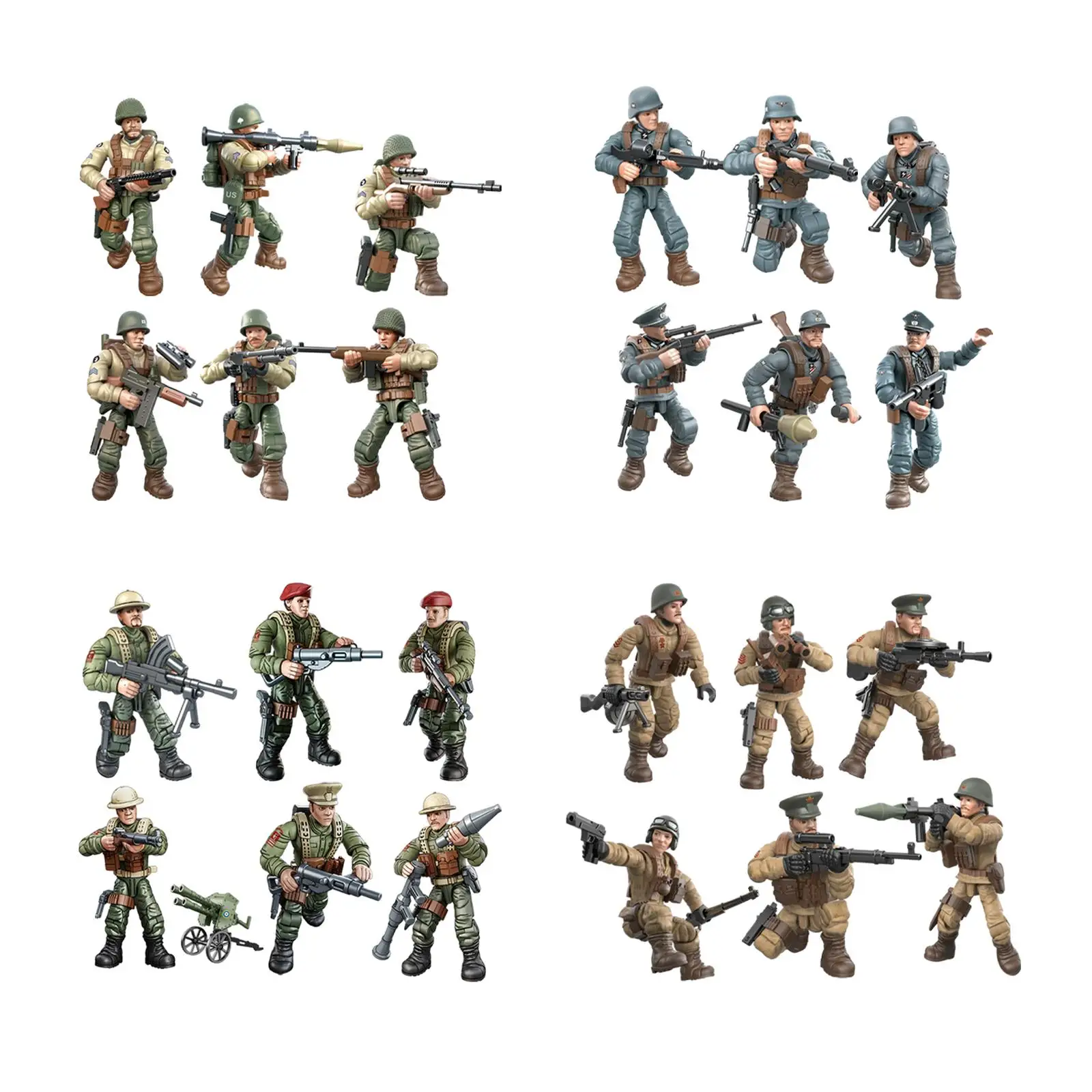 6 Pieces Miniature Soldiers Decorative Model Building Blocks Toys for Layout