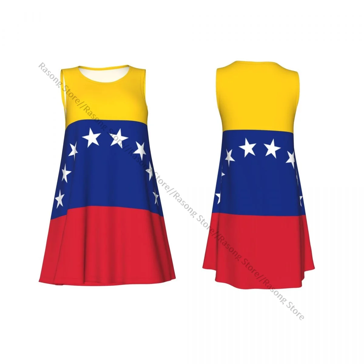 女性のドレスベネズエラの国旗夏カジュアル T シャツビーチカバーアップタンクドレス