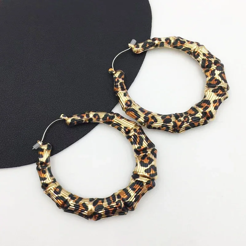 Leopard print Slub Type Acrylic  Earings  Simple Temperament Noble Large Style Earrings for Women Exaggerated Style