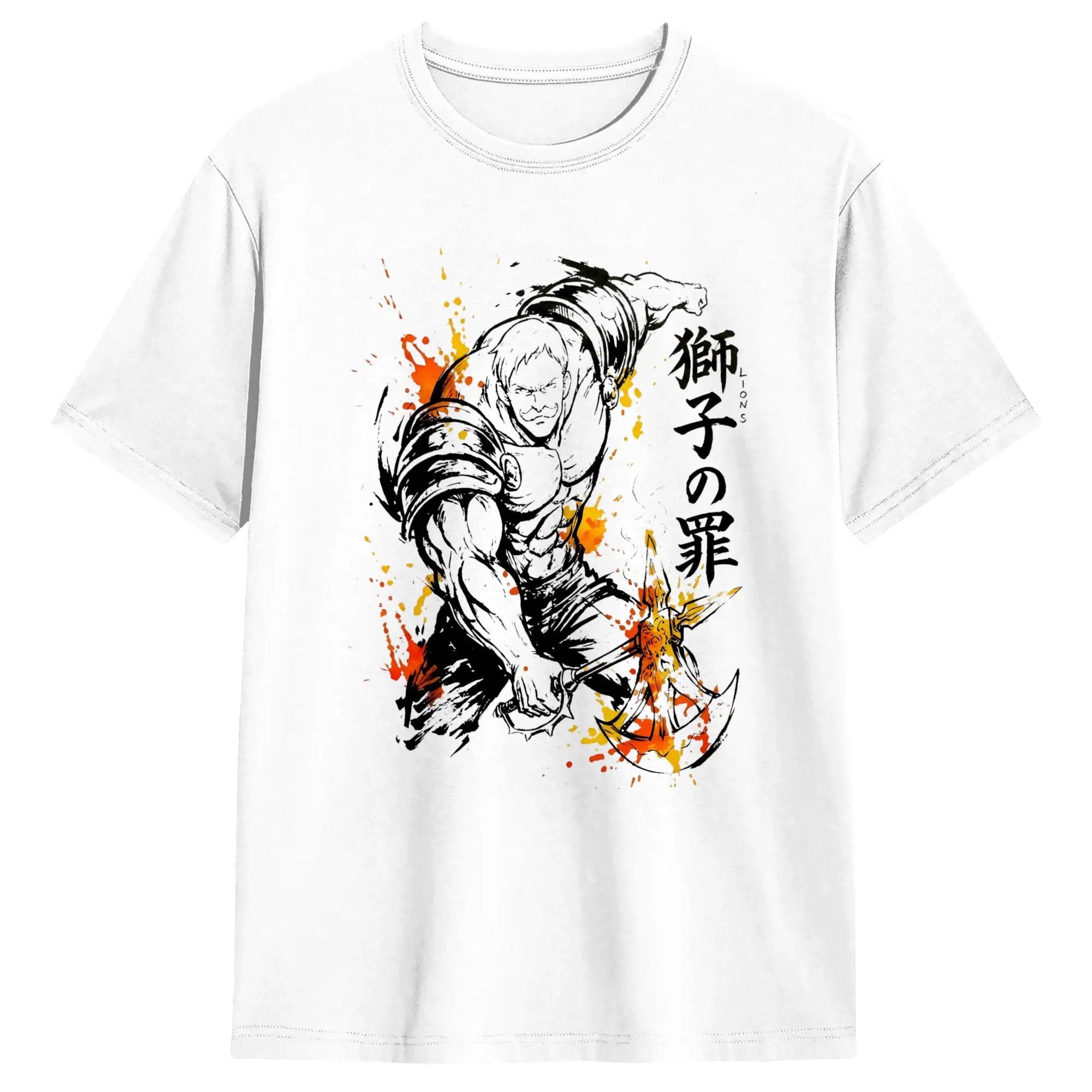 Vintage T Shirt Beach Anime Escanor Stronger Man Trendy Cool T-Shirts  Cotton Tshirt Y2K Basic Printed Short Sleeve Tops