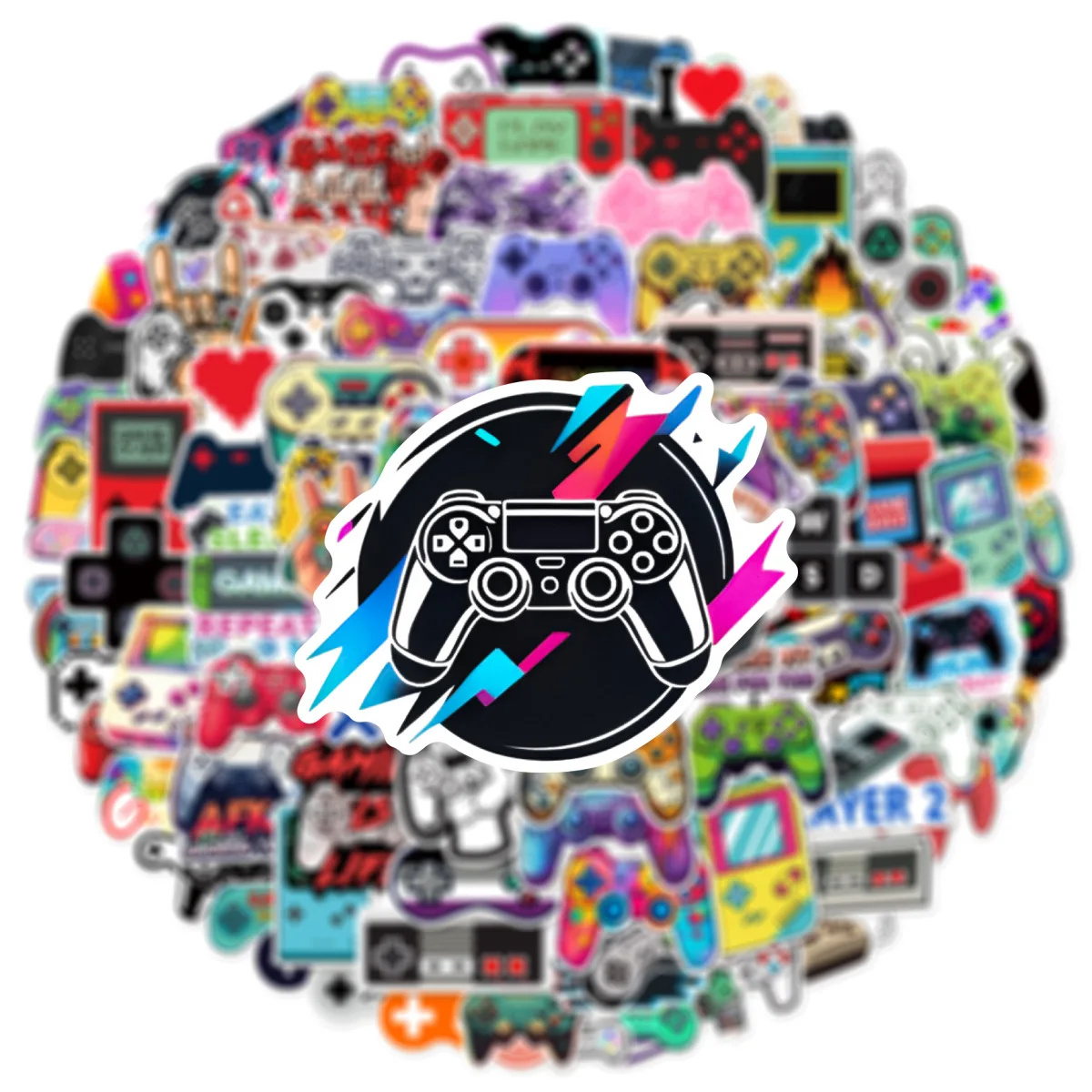 100PCS Waterproof Graffiti Stickers of Game Console Controllers for Luggage Laptops Helmets and Mobile Phones