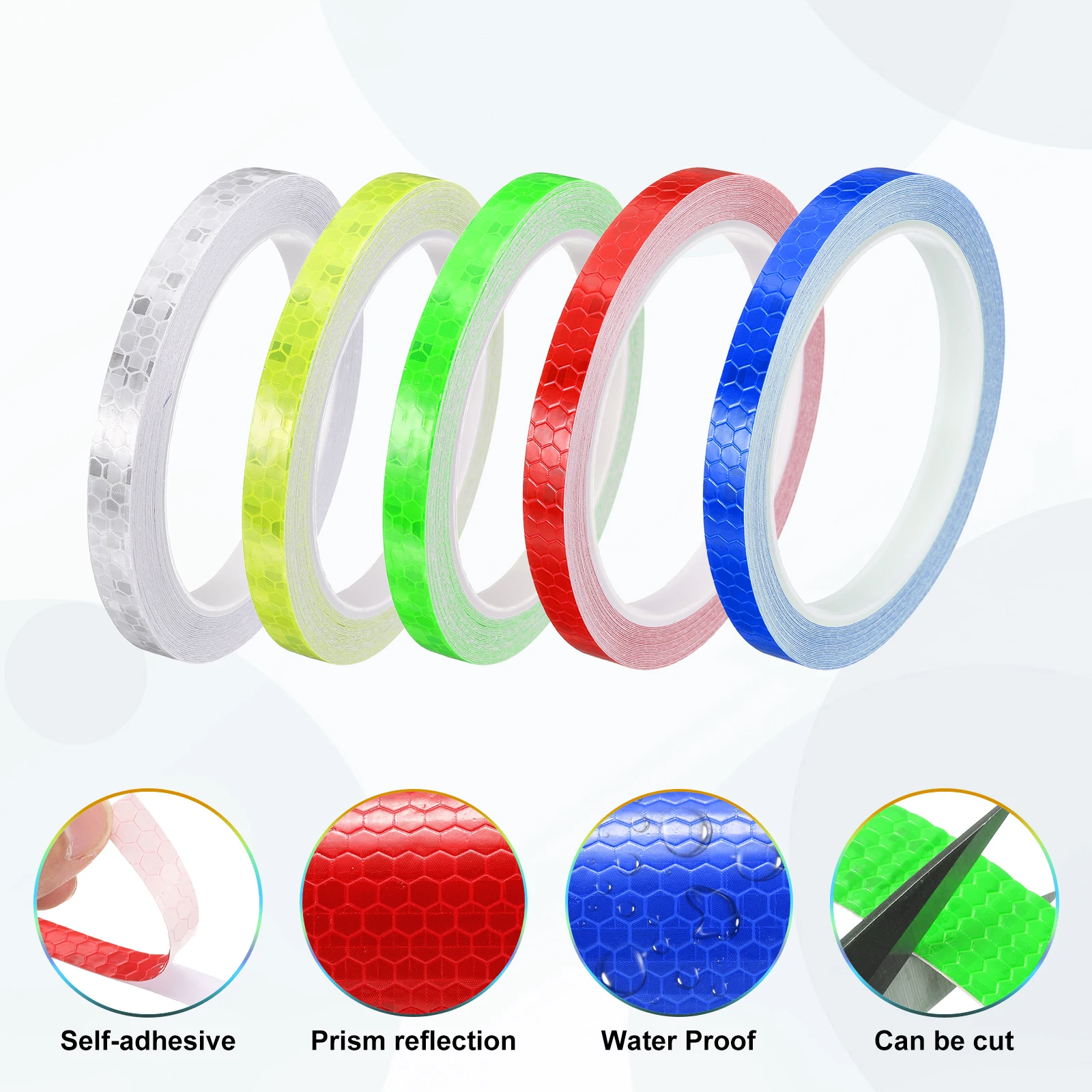 

3-рулонная светоотражающая лента, светоотражающие клейкие наклейки высокой видимости, лента для грузовиков, велосипедов, автомобилей, мотоциклетного шлема, почтового ящика