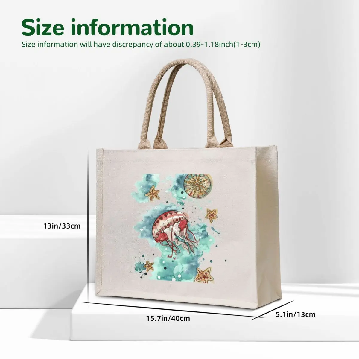 Lunar jellyfish Tote Bag canvas tote bags Shopper handbag Custom bag